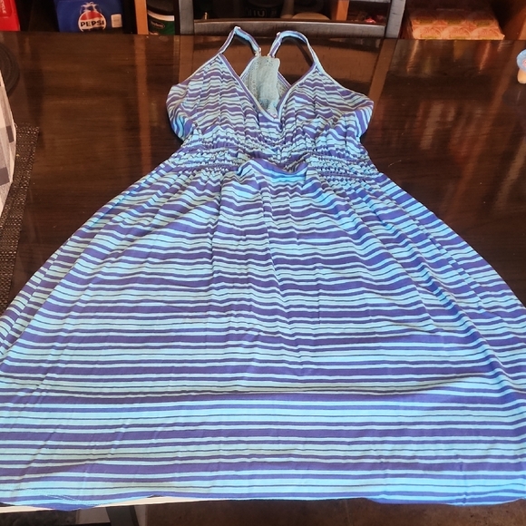 Y2k Striped Blue and Purple Night Gown Size Medium - Picture 1 of 4